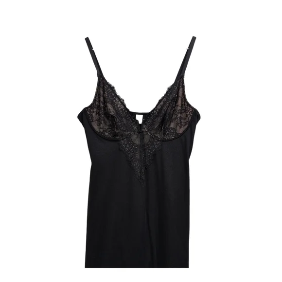 NWOT Popilush Shapewear Lace V Neck Side Slit Slimming Maxi Slip Dress Sz XL - Picture 6 of 7